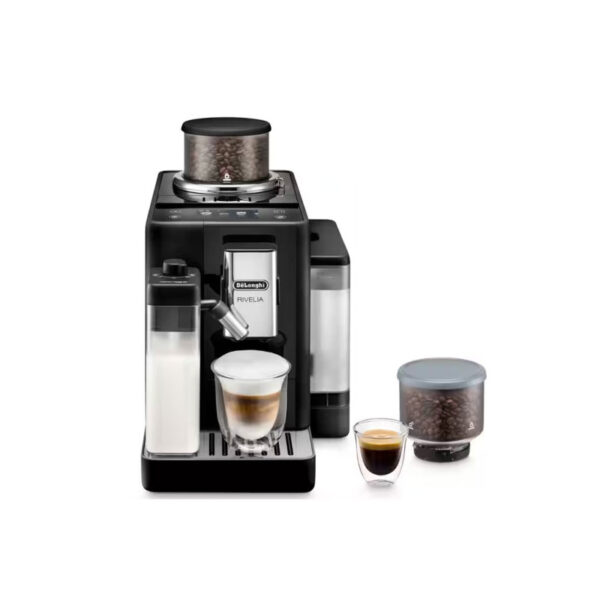 DELONGHI Rivelia FEB4455.W Arctic black Latte 5 Year Warranty - 4 Month Maintenance and Coffee Pack